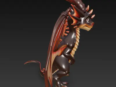 Dragon Character Realistic 3D Model Basic - Low Poly Realistic Low-poly 3D model