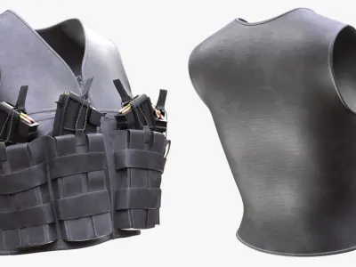 Vest 229 - All MH Bodies - UE5 Skeletons - Rigged Low-poly 3D model