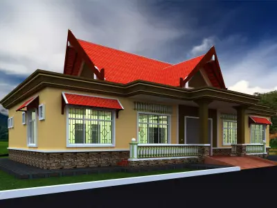commercial public building 3D model