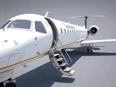 Embraer 145 Low-poly 3D model