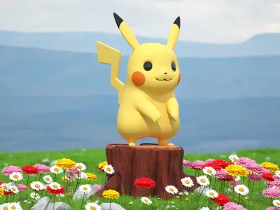 Pikachu Character Rigged 3D model