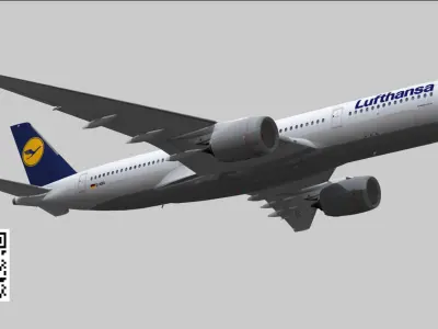 Airbus A350-900 XWB Lufthansa D-AIXA Low-poly 3D model