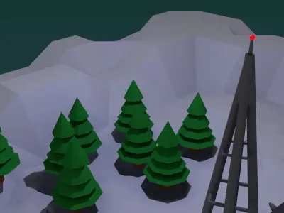 Winter Investigation Zone Low-poly 3D model
