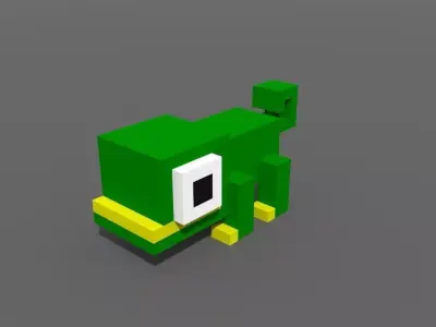 Voxel Iguana Low-poly 3D model