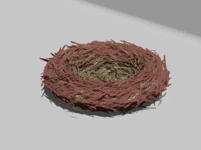 Bird Nest  Low-poly 3D model