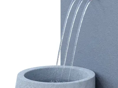 Amidon Resin 3 Stream Outdoor Water Fountain 3D model