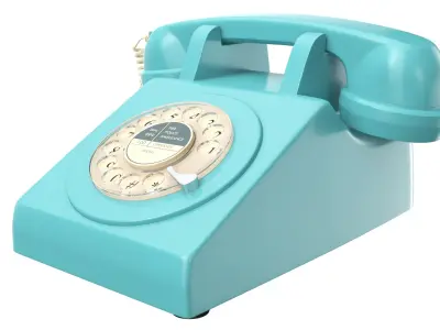 Blue Rotary Phone 3D model