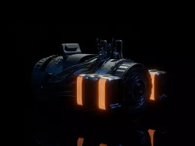 Futuristic cyberpunk-inspired hoverbike  3D model
