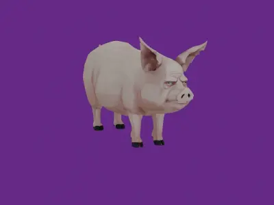 lowpoly pig 3D model