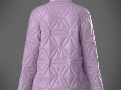 Quilted jacket women 3d model character clothes 3D model