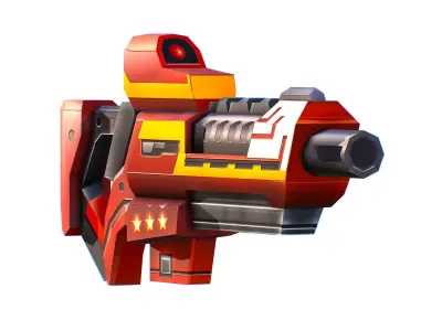 LowPoly Sci-Fi Cartoon Assault Rifle Future Low-poly 3D model