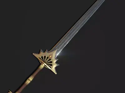 Zweihander sword Low-poly 3D model