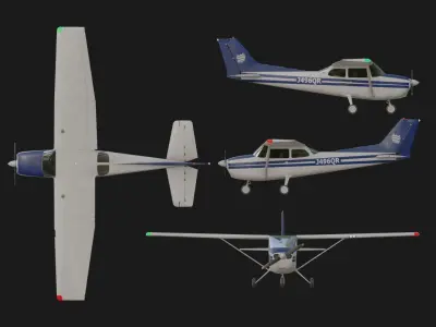 Light Airplane Low-poly 3D model