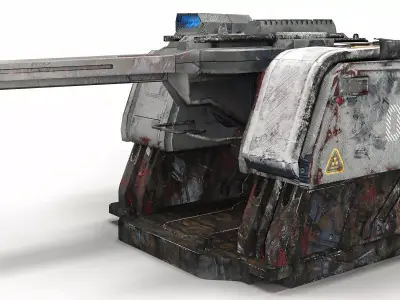 sci fi cannon  Low-poly 3D model