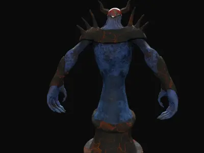 Monster demon statue Low-poly 3D model