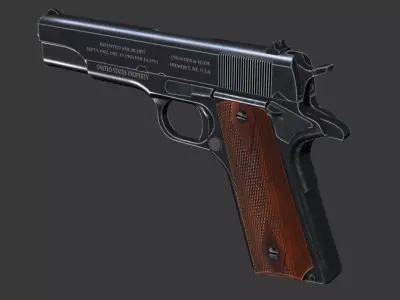 Colt 1911 - Game mesh Low-poly 3D model
