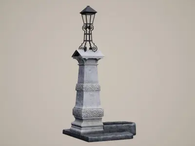 Aldgate Water Pump Low-poly 3D model