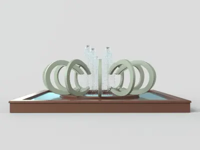Fountain water on table 3D model