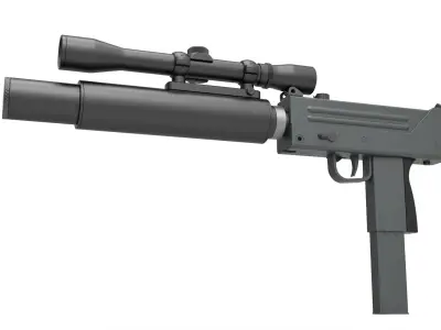 Submachine gun MAC-10 from the movie Escape from New York 1981 3D model