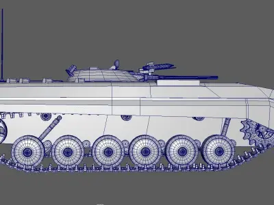 BMP-1 soviet armored IFV - russian armored IFV Low-poly 3D model