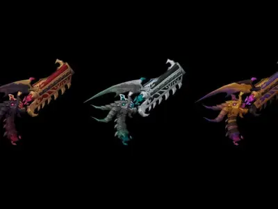 Demon Gun Low-poly 3D model