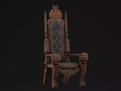Throne Chair Low-poly 3D model