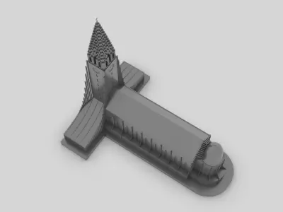 Hallgrimskirkja Iceland Reykjavik - Church of Hallgrimur Print 3D model