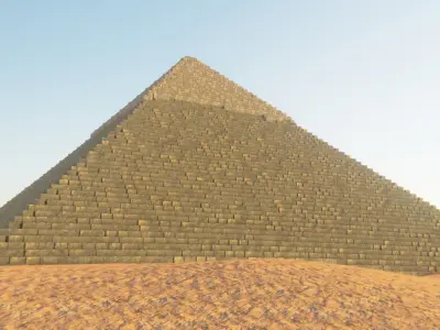 Egypt pyramid desert landscape palm tree Low-poly 3D model