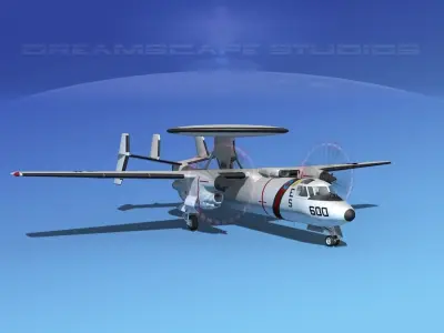 Grumman E-2C Hawkeye V10 3D model