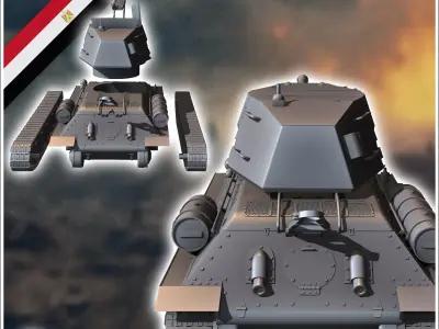 T100 100mm tank destroyer - Egypt Egyptian Cold War Africa Arabi 3D print model