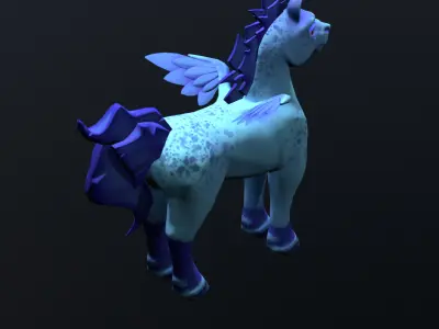 Stylized Cartoon Horse Low-poly 3D model Low-poly 3D model