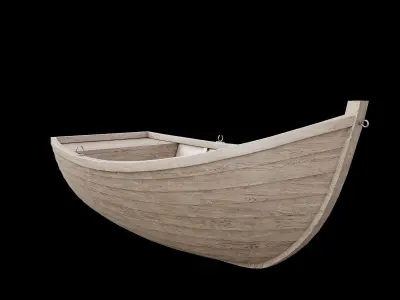 wooden boat 3D model