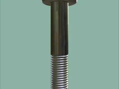 Steel Stained M12 Bolt Allen Pan Head 3D Model 3D model