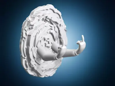 Dimensional Portal Hands Middle Finger Model 3D print model