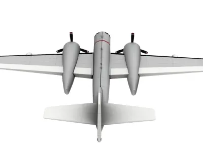 Lowpoly S-2 Tracker Airplane 3D Model Low-poly 3D model