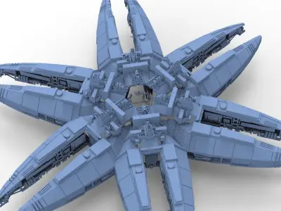 Sci-Fi Flower ring 5 3D model