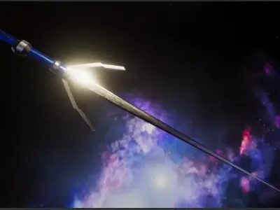 Witcher Inspired Silver Sword Free 3D model