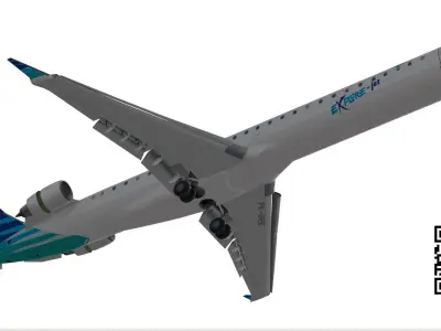 Bombardier CRJ 1000 Garuda Indonesia Low-poly 3D model