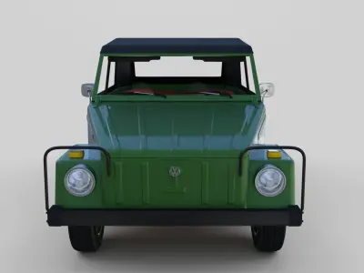 VW Type 181 with interior top up Low-poly 3D model