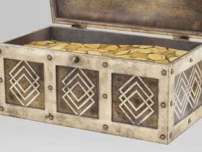 Treasure Chest Low-poly 3D model