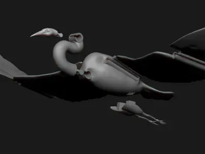 Great Egret Mechanical Bird Free 3D print model