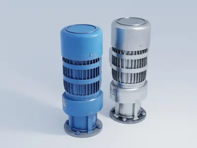 Industrial Motor 4K and 2K Low-poly 3D model