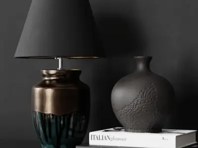  Eno Ceramic Skaro Golden Petrol Shade Lamp Model, Brown 