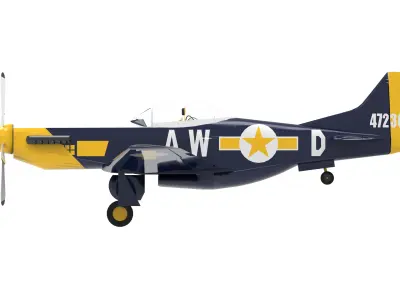 P-51 D MUSTANG  Low-poly 3D model