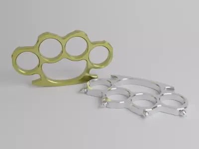 Brass and Steel knuckles Free low-poly 3D model