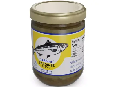 Fish spreads and pates Sardine Spread Low-poly 3D model