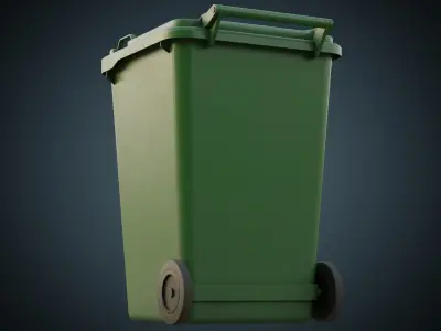 Wheeled Bin 1B Low-poly 3D model