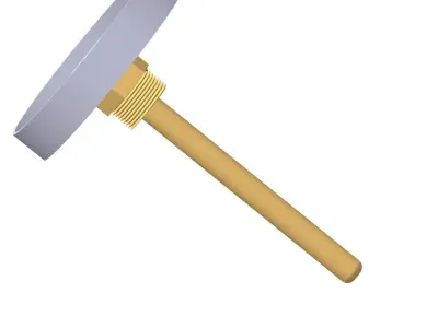 Thermometer d80 mm in a sleeve L100 mm 3D model