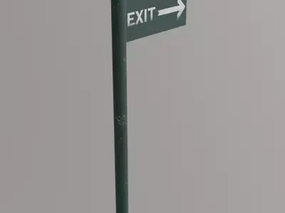 Path Trail Sign Low Poly Game Ready PBR Low-poly 3D model