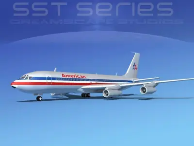 Boeing 707-320 SS American Airlines 2 3D model